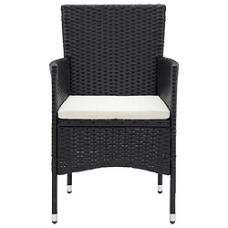 Maison Chic Mobilier à dîner 7 pcs de jardin avec coussins - Ensemble table et chaises d'extérieur - Salon/Mobilier de jardin classique Résine tressée Noir -MN45849 pas cher