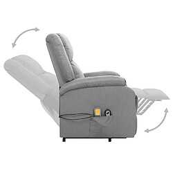 Acheter vidaXL Fauteuil de massage inclinable Gris clair Tissu