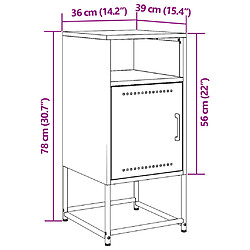 vidaXL Table de chevet noir 36x39x78 cm acier pas cher