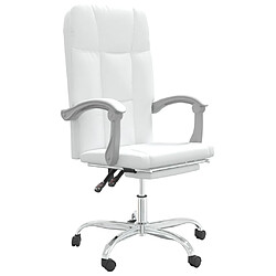 vidaXL Fauteuil inclinable de bureau Blanc Similicuir