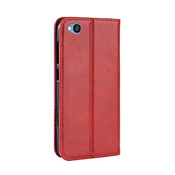 Avis Wewoo Housse Coque Étui en cuir à boucle magnétique avec texture rétro et pour Xiaomi Redmi Go, support emplacements pour cartes porte-monnaie (rouge)