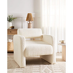 Beliani Fauteuil HALLSBERG Bouclé Blanc cassé