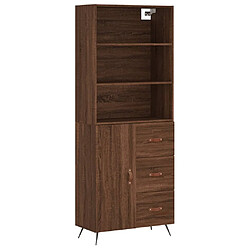 vidaXL Buffet haut Chêne marron 69,5x34x180 cm Bois d'ingénierie