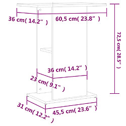 vidaXL Support d'aquarium sonoma gris 60,5x36x72,5cm bois d'ingénierie pas cher