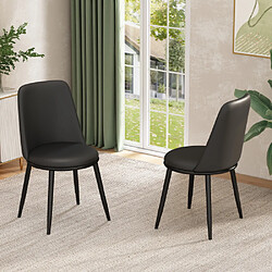 Acheter ComfortXL Lot De 2 Chaises De Salle À Manger Avec Dossier Rond, Noire