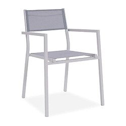 Acheter Ensemble repas de jardin - table extensible 160-240 cm et 6 fauteuils - Structure aluminium - Blanc