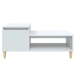 Acheter vidaXL Table basse Blanc brillant 100x50x45 cm Bois d'ingénierie