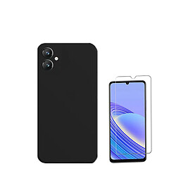 Kit de film en verre trempé de la couverture de 5D + couvercle de silicone liquide Phonecare pour Samsung Galaxy A05 - le noir