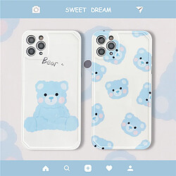 GUPBOO Étui pour iPhone11ProMax Couple de dessin animé de cas de téléphone portable ours timide