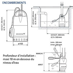 Pompe de relevage 240w avec flotteur réglable - unilift cc5 a1 - GRUNDFOS