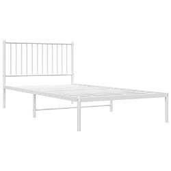 Acheter Maison Chic Lit adulte - Cadre de lit métal avec tête de lit pour chambre blanc 100x200 cm -MN96306