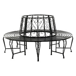 Acheter Banc de Jardin Sorrent Rond pour Arbre 160 x 84 cm Acier Noir [en.casa]