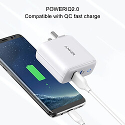 Acheter Wewoo Chargeur 33W Interface PowerPort PD USB-C / Type-C + mural pour PowerIQ 2.0 USB-A (Blanc)