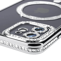 Avis Avizar Coque Diamant pour iPhone 12 Protection MagSafe Contour Strass Argent