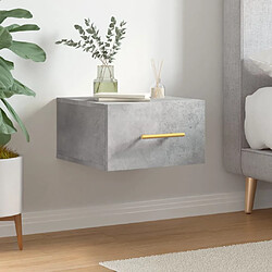 vidaXL Table de chevet murale gris béton 35x35x20 cm