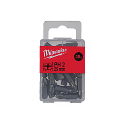 Boite de 25 embouts 25MM PH2 MILWAUKEE - 4932399587