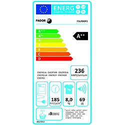 Sèche-linge pompe à chaleur avec condenseur 60cm 8kg - fslp80p2 - FAGOR