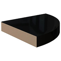 Avis vidaXL Étagères d'angle flottantes 2pcs noir brillant 25x25x3,8cm MDF