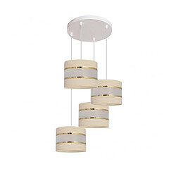 Helam Suspension Helen Tissu,Fer blanc,or,ecru 4 ampoules 115cm