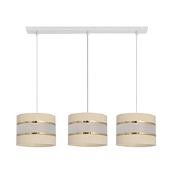 Helam Suspension Helen Tissu,Fer blanc,or,ecru 3 ampoules 95cm