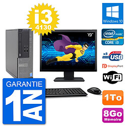 PC Dell Optiplex 3020 SFF Ecran 19" i3-4130 RAM 8Go Disque 1To Windows 10 Wifi - Occasion