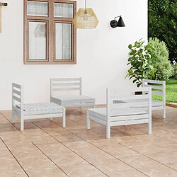 Maison Chic Salon de jardin 4 pcs - Table et chaises d'extérieur - Mobilier/Meubles de jardin Moderne Blanc Bois de pin massif -MN67159