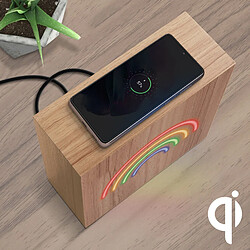 Color Block Enceinte Bluetooth 15W Néon Lumineuse L avec Charge Induction Rainbow ColorLight Multicolore pas cher