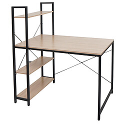 Decoshop26 Bureau avec étagère table pour ordinateur 100 x 60 cm MDF et métal 04_0006013