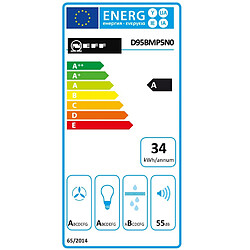 Hotte décorative murale 90cm 55db 427m3/h inox - d95bmp5n0 - NEFF