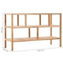 vidaXL Étagère de salle de bain Bois de noyer massif 100x40x65 cm pas cher