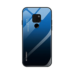 Wewoo Coque Pour Huawei Mate 20 Gradient Color Glass Case Bleu