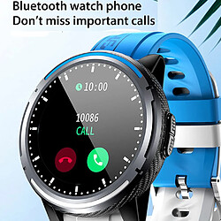 Chrono Chronus Bluetooth Appel Montre Connectée 1,28 Pouce Lecture de Musique Rappel de Message Mode Sports Multiples Fitness Tracker Bracelet de Sport Ip67 Montre Connectée de Fitness Étanche(Bleu)