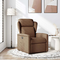 vidaXL Fauteuil inclinable Marron Tissu