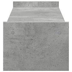 Acheter vidaXL Support de moniteur gris béton 100x27x20 cm bois d'ingénierie