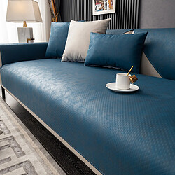 LUUCOZK Housse de siège de canapé antidérapante Protecteur de coussin de canapé -Lawson-Bleu-70x120CM