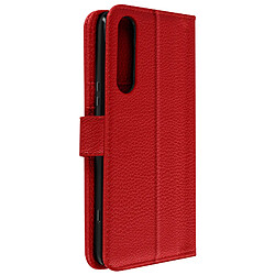 Avizar Housse pour Sony Xperia 5 IV support vidéo portefeuille simili cuir Rouge