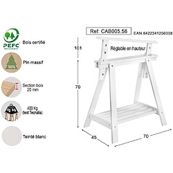 Avis Astigarraga Tréteau architecte en bois peint (Lot de 2) blanc.