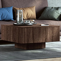 vidaXL Table basse Chêne marron 60x60x31,5 cm Bois d'ingénierie