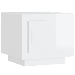 vidaXL Table basse blanc brillant 51x50x45 cm bois d'ingénierie