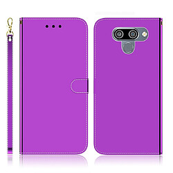 Wewoo Housse Coque Etui à rabat horizontal en surface imitation miroir pour LG K50 avec fentes cartes et porte-cartes ainsi que portefeuille et lanière violet