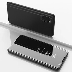 Coque en TPU + PU voir la surface du miroir de la fenêtre avec support noir pour votre Samsung Galaxy A41