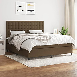 Maison Chic Lit Adulte - Lit simple Lit à sommier tapissier avec matelas moelleux - Meuble de Chambre - Marron foncé 180x200 cm -MN11564