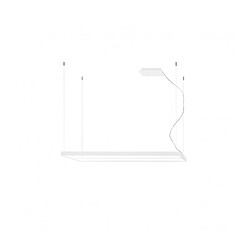 Luminaire Center Plafonnier LED intégré Tuula Integrated Aluminium blanc 1 ampoule 150cm