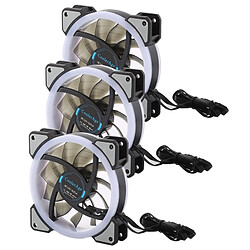 Wewoo Ventilateur de refroidissement 3 PCS CoolerAge DC 12V - 0.25A 2500PRM boîtier d'ordinateur réseau Cotrol à distance avec réglage LED