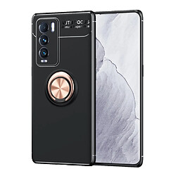 Coque en TPU antichoc avec béquille à anneau pour voiture noir/or pour votre Realme GT Explorer Master