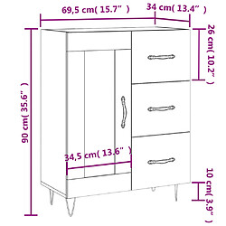 vidaXL Buffet noir 69,5x34x90 cm bois d'ingénierie pas cher