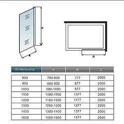 Acheter Aica Sanitaire Porte de Douche 130x200cm