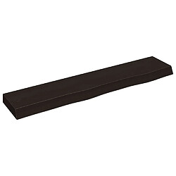 vidaXL Étagère murale marron foncé 100x20x6cm bois chêne massif traité