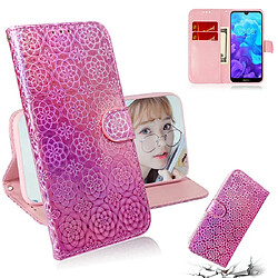 Wewoo Housse Coque Pour Huawei Y5 2019 / Honor 8S Couleur unie Boucle magnétique colorée Flip horizontal en cuir PU avec support et fentes cartes et portefeuille et lanière rose