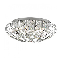 Luminaire Center Plafonnier Design Riya Cristal,chrome poli 8 ampoules 21cm